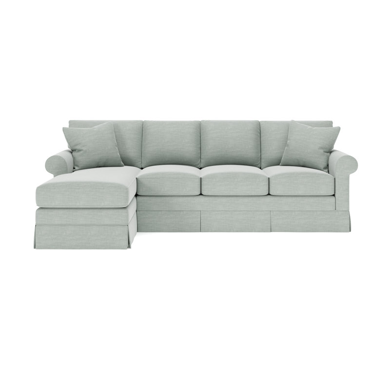 Friedman Upholstered Sectional with Chaise, Left Hand Facing, Conversation Capri Basketweave