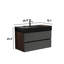 Meuble de salle de bain mural avec texture noyer et système de tiroir noir, combinaison de couleurs de meuble-lavabo moderne, rangement spacieux-1566807247