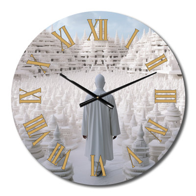 Horloge murale Bouddha blanc
