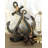 Metal Anchor Decorative Sculpture with Jute Rope Accents