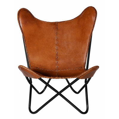 Fauteuil papillon brun clair