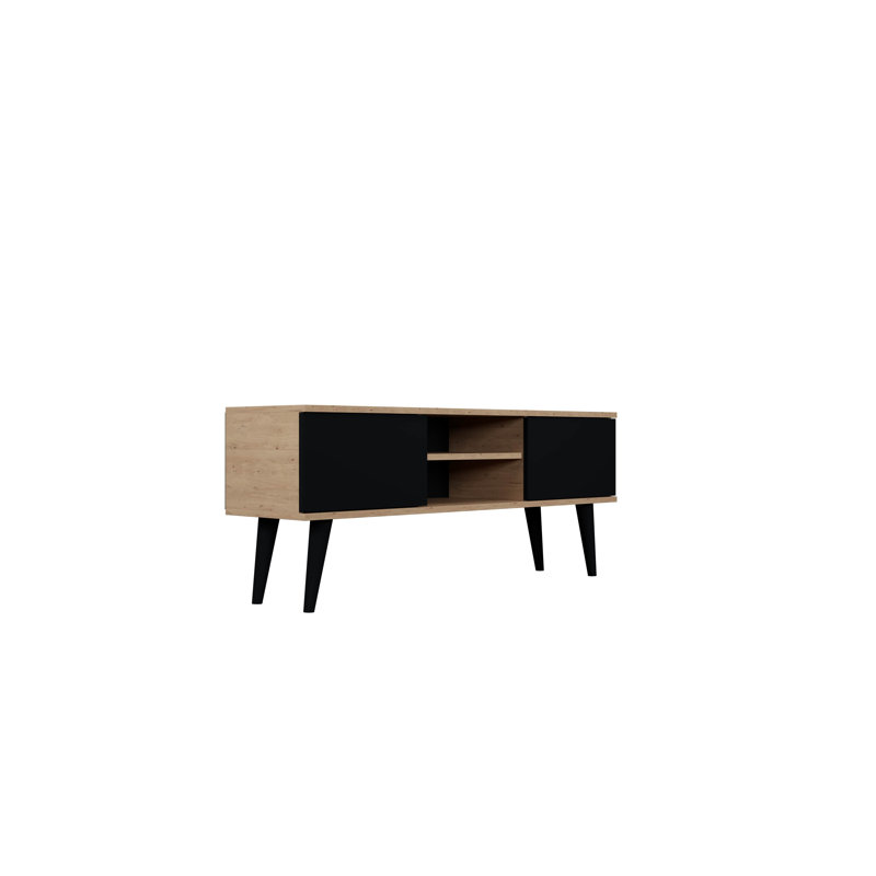 Kaylani TV Stand, 120cm W, Brown/Black