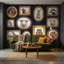 "Animal Portraits", art mural encadré sur fond sombre-897892159-897892154