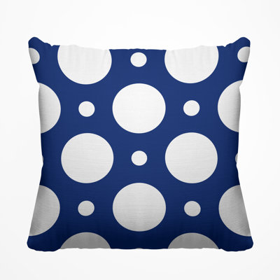 Fisk Polka Dots Outdoor Reversible Throw Pillow