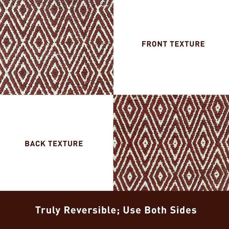 Tapis rouge-ivoire tissé à la main Siewert, Rectangle 1 pi 6 po x 2 pi 5 po
