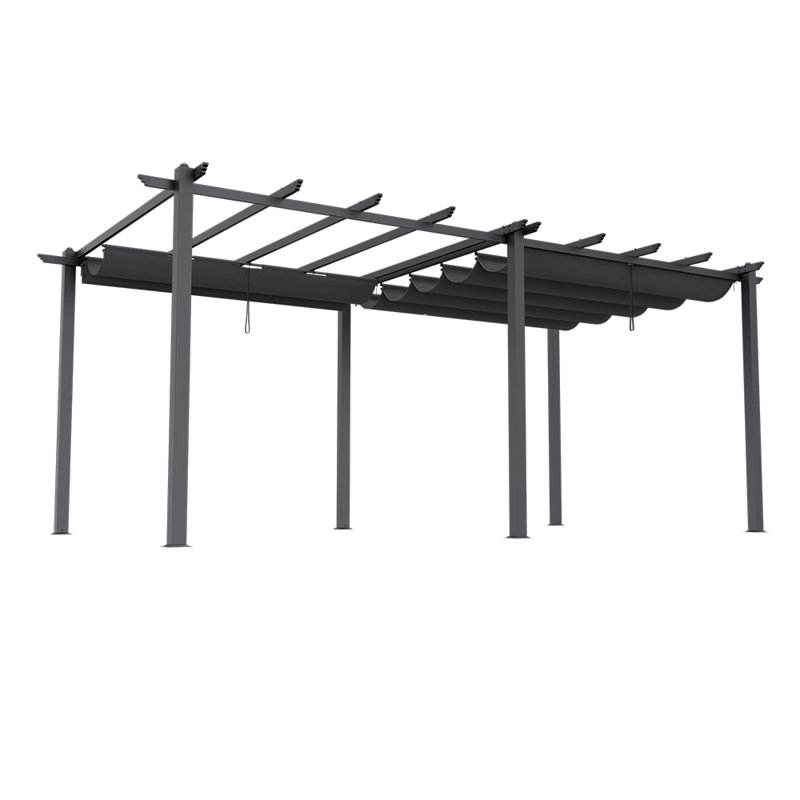 Dakota Fields 300cm D Polyester Cover Retractable Freestanding Awning, 228cm H x 600cm W x 300cm D