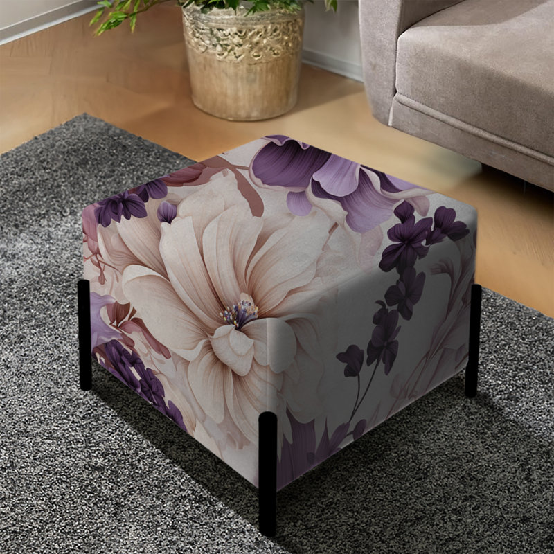 Ethereal Floral Delight Victorian Motif III - Repose-pieds carré floral