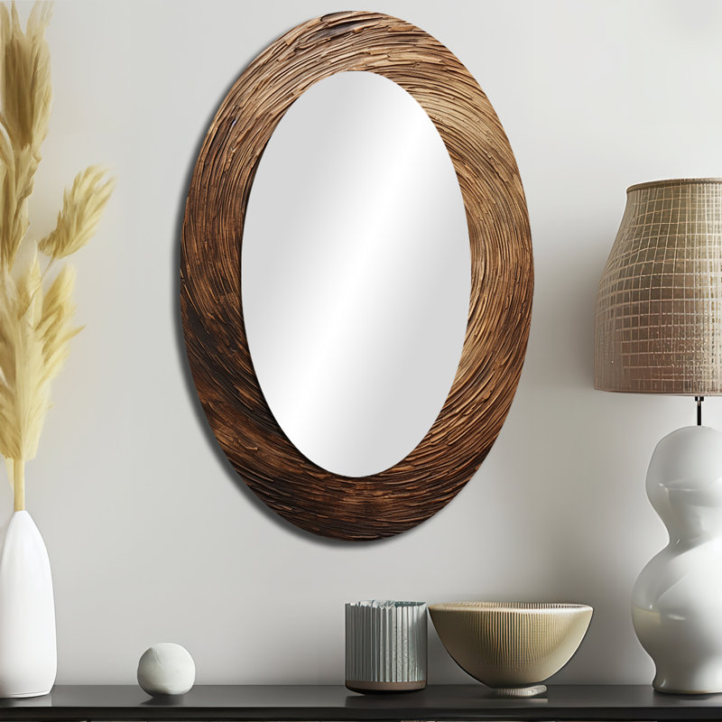 Miroir mural brun moderne, 36 po x 24 po