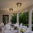 2-light Black Outdoor Indoor Flush Mount Ceiling Light With Seeded Glass