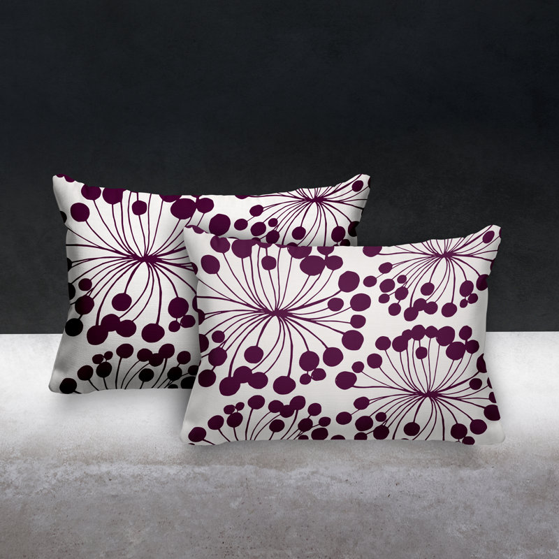 Polyester / Mélange de polyester Housse de coussin rectangulaire intérieure / extérieure lombaire et insert, Mauve
