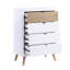 Commode de rangement blanche et naturelle avec tiroirs de rangement pour chambre de jeunes, 1 pièce