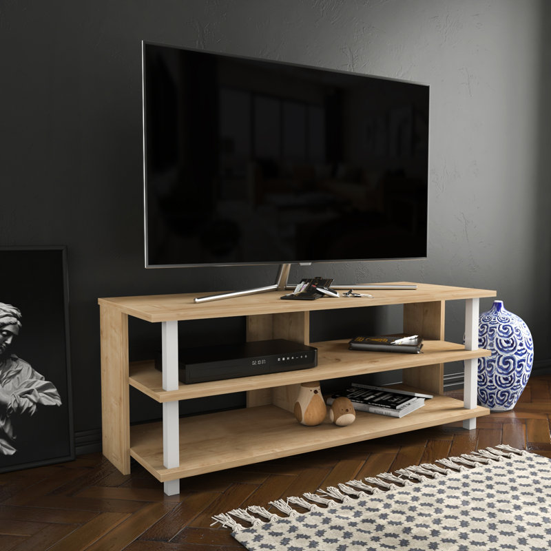 Pueblo TV Stand for TVs up to 50", White/Oak