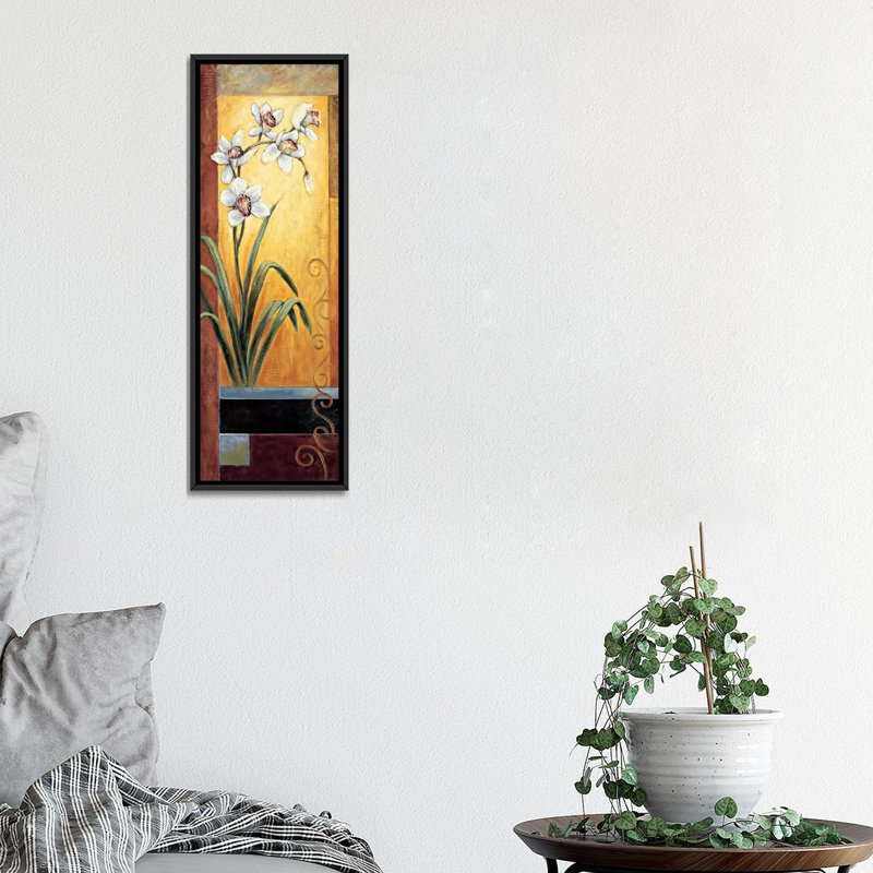«Orchid», reproduction d'art sur toile, H 36 po x l 12 po x P 1,5 po, Cadre noir