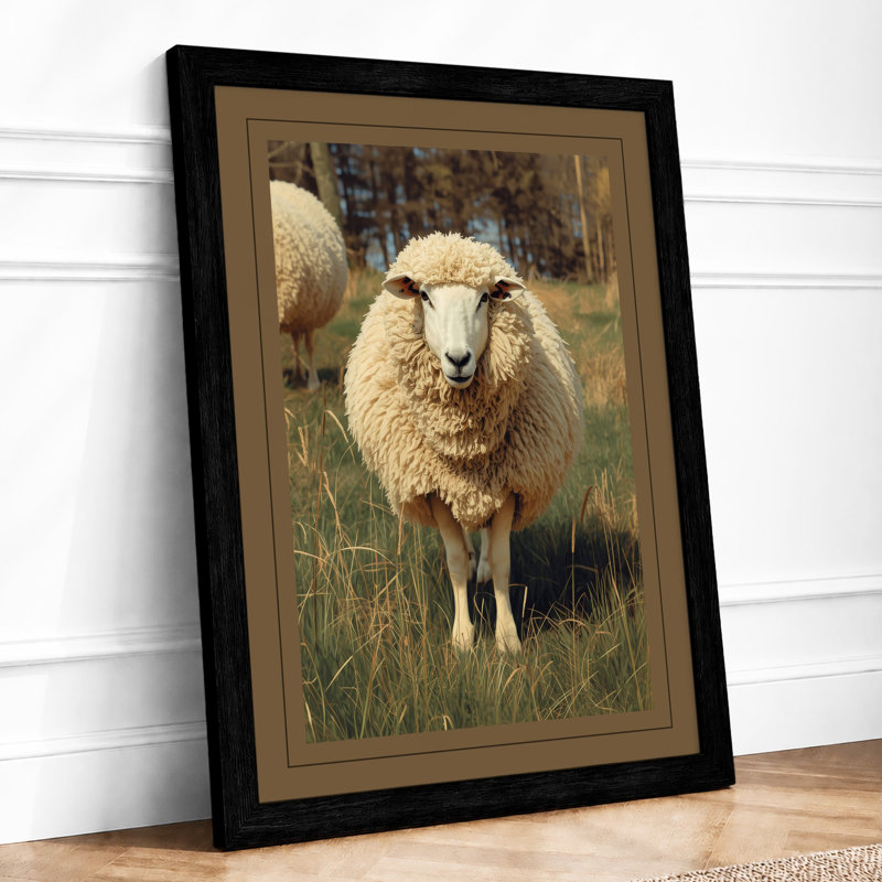 Pastoral Sheep Rustic - Print, Black, A4 - 29.7 x 21.0 cm