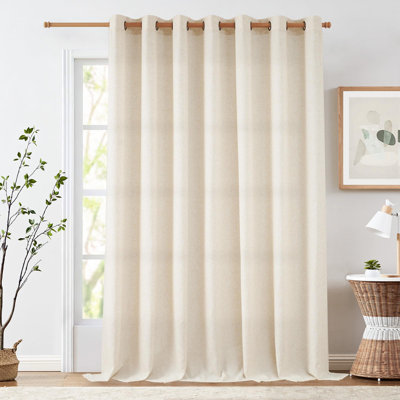 Rideau en lin 100 pouces extra large pour patio, porte coulissante en verre, paravent, ferme, œillets, fenêtre filtrante, rideau 100 x 96 brut, 1 panneau