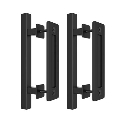 Barn Door Steel Handle/Pull Bar Cuboid For Bedroom Kitchen Shower Bathroom Sliding Barn Door Hardware Kit (Set of 2)