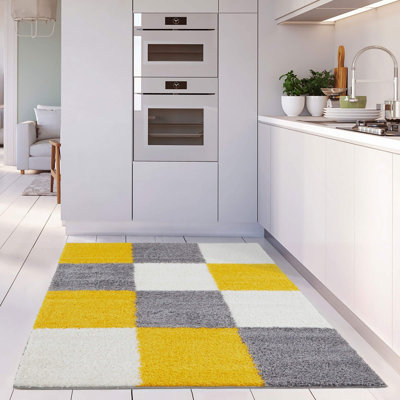 Myshaggy Collection Rugs Geometric Design in Yellow
