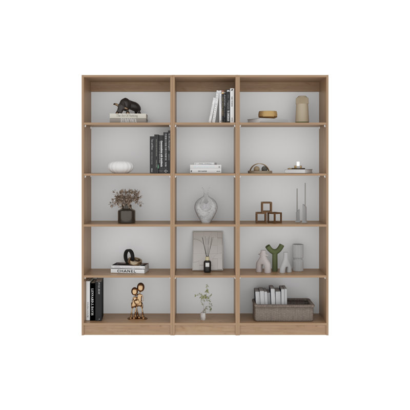Ensemble de bibliothèque modulaire 3 pièces avec tablettes ouvertes pour des solutions de rangement flexibles et organisées
