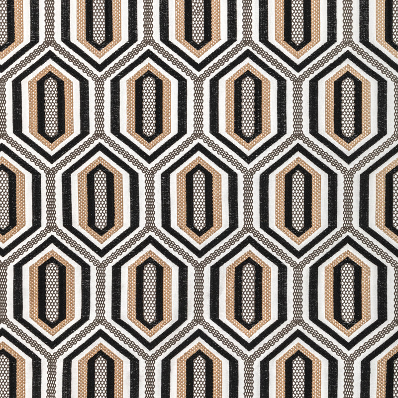 Trad Nouveau Kaleidoscope Emb Fabric, Onyx