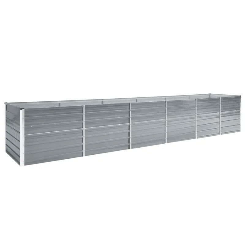 Eilish Metal Raised Flower Bed, 45cm H x 480cm W x 80cm D, Grey
