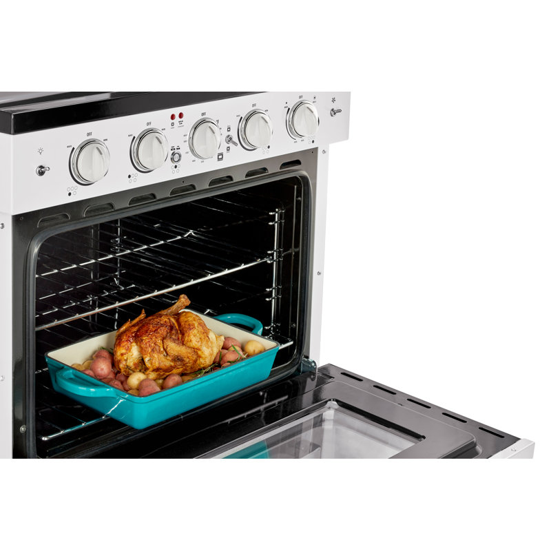 Cuisinière électrique sur pied avec four à convection 30 po 5 éléments Classic 3,9 pi³ Classic Retro, Blanc guimauve