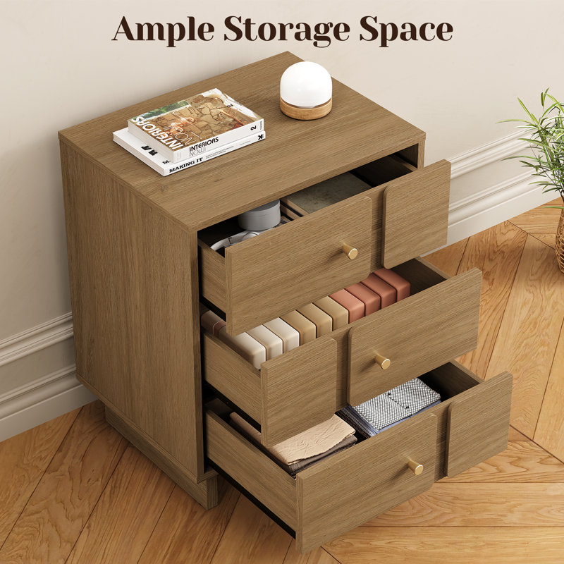 3-Drawer Nightstand Set Of 2
