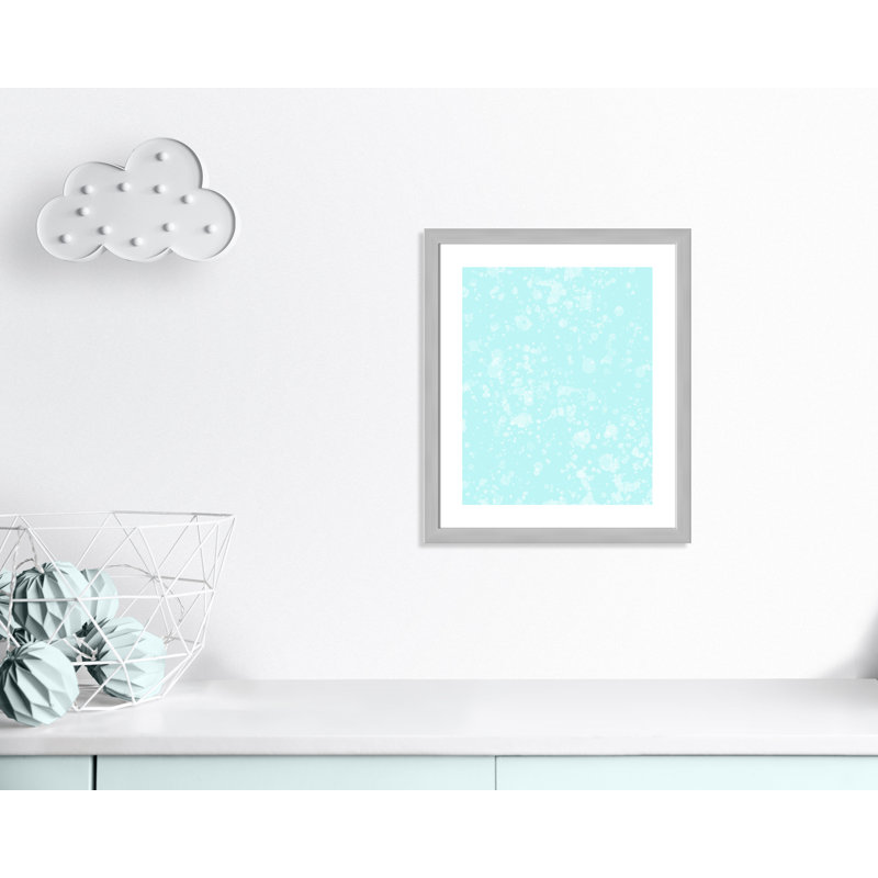 Impression sur papier de bulles fantaisistes, H 26,5 po x l 22,5 po x P 0,625 po, Encadré plat argent