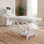 Table de massage électrique professionnelle à hauteur réglable, dossier et repose-jambes, lit de massage à deux moteurs avec télécommande et commande au pied, boutons à DEL