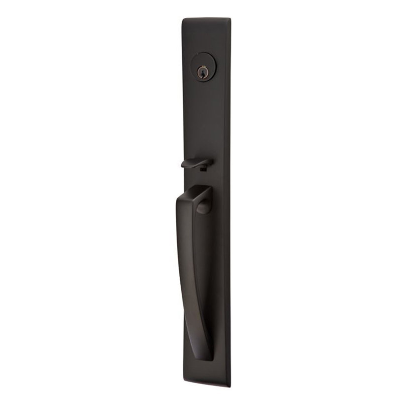 Ensemble de poignée Orion avec pêne dormant à cylindre simple et porte et rosette, Poignée transparente Astoria, Noir mat