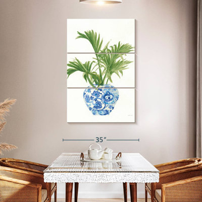 Harnek Palm Chinoiserie White I Dark Green