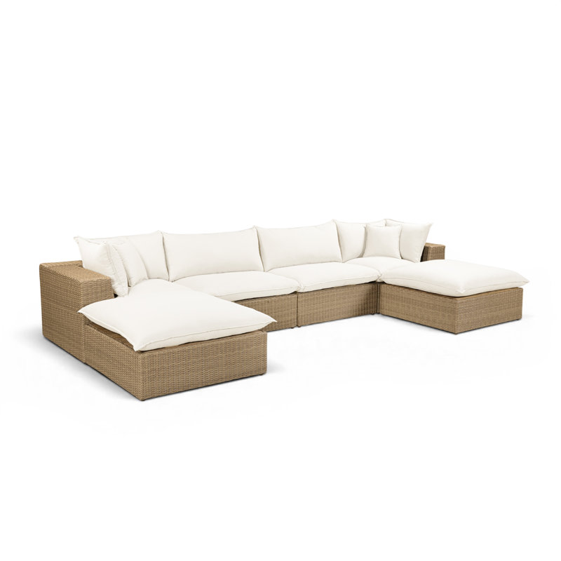 Canapé modulaire d'extérieur en tissu Cali Natural Performance