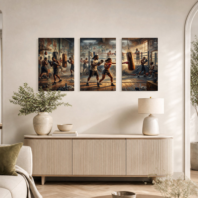 Ensemble de 3 toiles de boxe, 18"H x 12"W x 3pcs