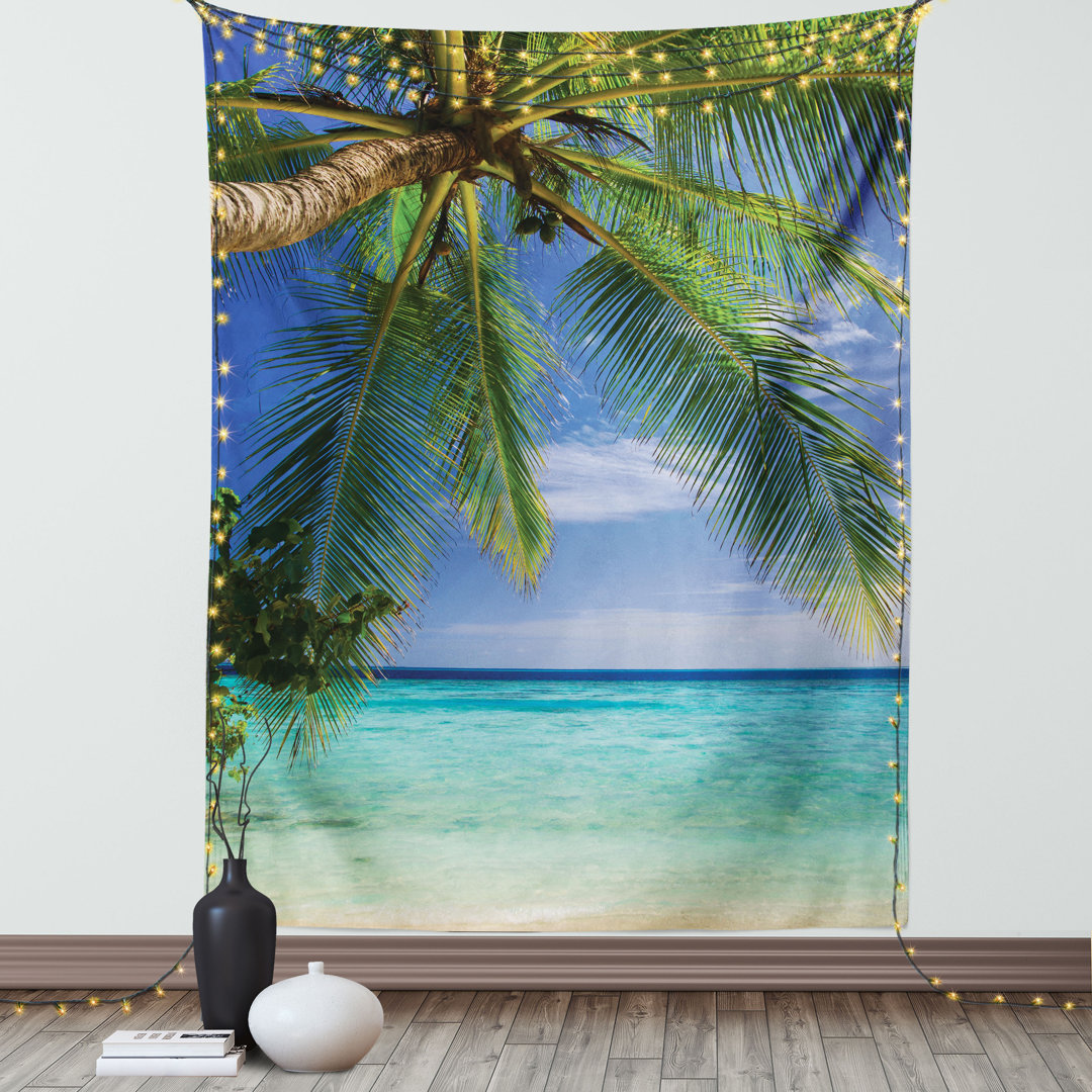 Tapisserie Tropical Paradise Blick auf den Malediven Palms Clear Sky Seashore