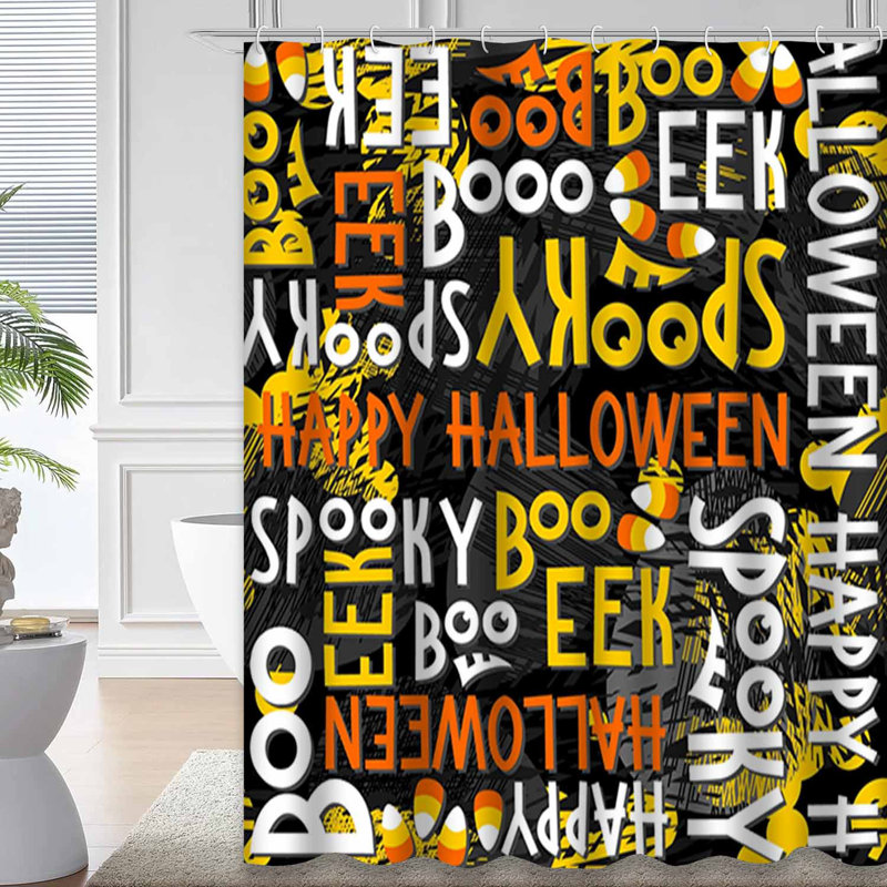Rideau de douche Happy Halloween, L 72 po x l 78 po