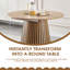 Table de salle à manger en bois, flexible et extensible, multifonctionnelle et peu encombrante, conception ovale à la mode et pieds à lattes, table à thé ou bureau, belle et pratique