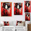 Beauté orientale rétro en rouge et noir I-739880059-739880060