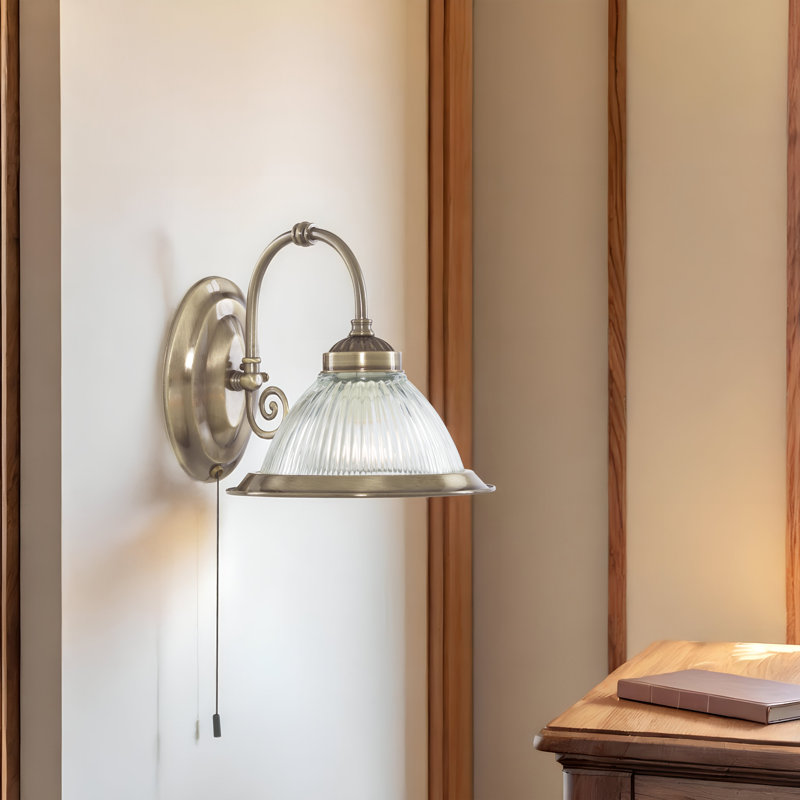 Lucile Armed Sconce, Antique Brass/Clear