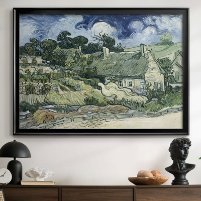 Thatched Cottages at Cordeville-Vincent van Gogh-Framed Gallery Wrapped Canvas-1890