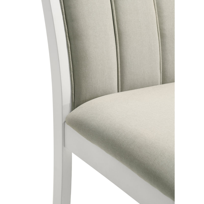 Tabouret de bar Colefax, Siège gris / cadre blanc, 4, Tabouret de comptoir (siège d'une hauteur de 25,7