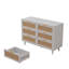 43,31 po, armoire de rangement à 6 tiroirs en rotin, pour chambre à coucher, salon, blanc