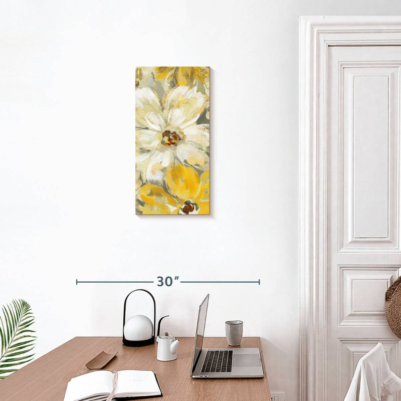 Scattered Spring Petals Yellow Gray II