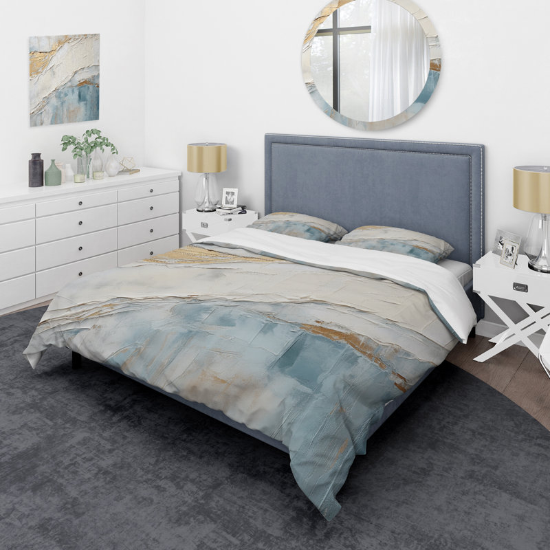 Ensemble de housse de couette Minimalisme beige et gris Wave Horizon II - Coastal Minimalisme