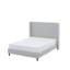 Grand lit avec revêtement blanc crème Boucle et tête de lit de 54 po, structure en métal, sans sommier, installation simple pour la chambre à coucher, design élégant et haut, ressort requis, installation rapide