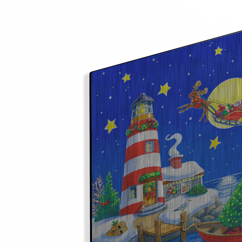  «Rayure de phare» par Geraldine Aikman, art mural en métal, 12 po x 16 po, H 16 po x l 12 po