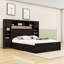 Grand lit plateforme en bois avec 4 tiroirs et armoires-488507588