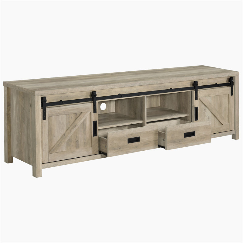 Lainey 2-piece Round Nesting Coffee Table Distressed Pine, Gray