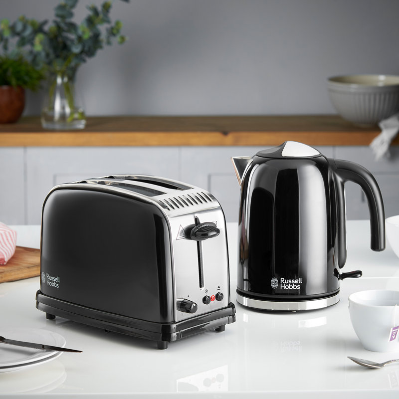 Russell Hobbs Electric Kettle 1.7L Coloured Stainless Steel, Black