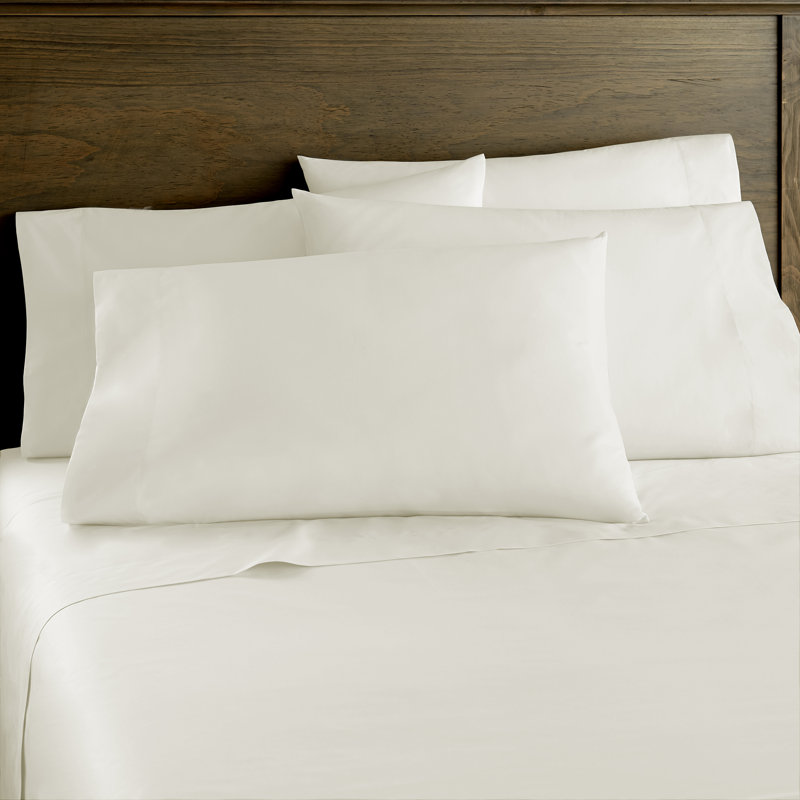 400 Thread Count Cotton Sateen 6-Piece Sheet Set, Sandy Beige, Queen