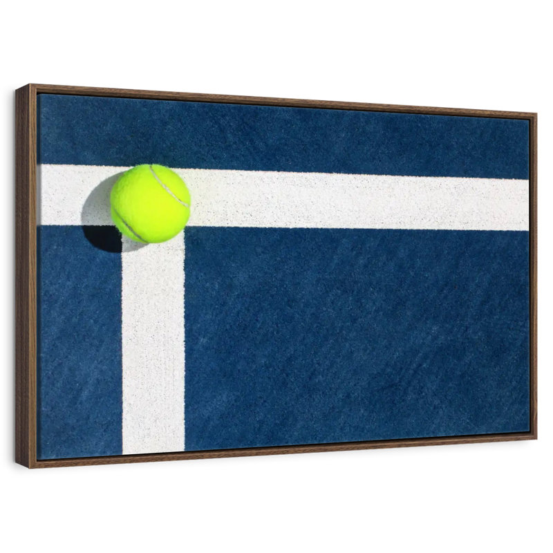 Cour de tennis, Cadre flottant en noyer, 40 po x 27 po
