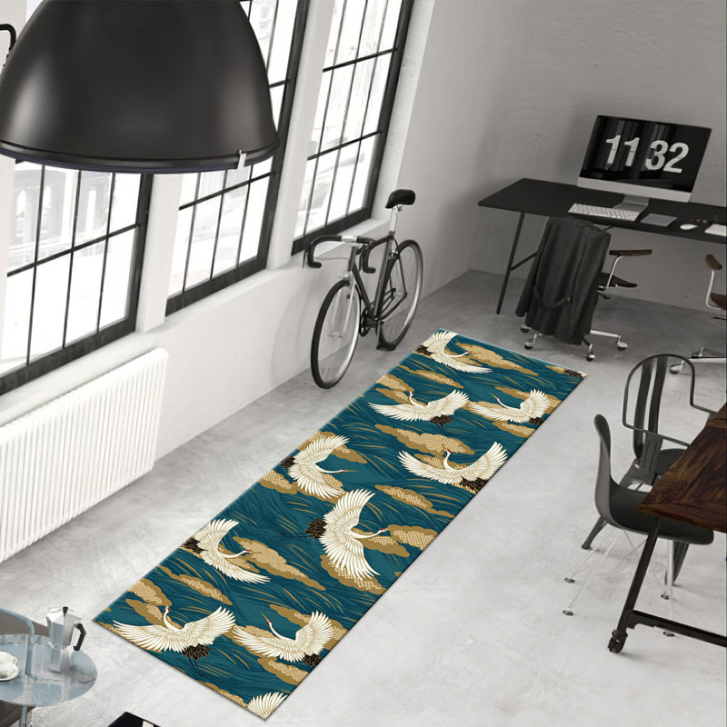 Classic Floral Pattern Non Woven Thin Type Printed Rug Perfect for Adding an Elegant Touch to Your Living Space